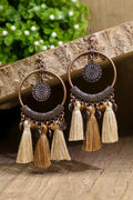 Angie Boho Tasseled Dangle Earrings-0