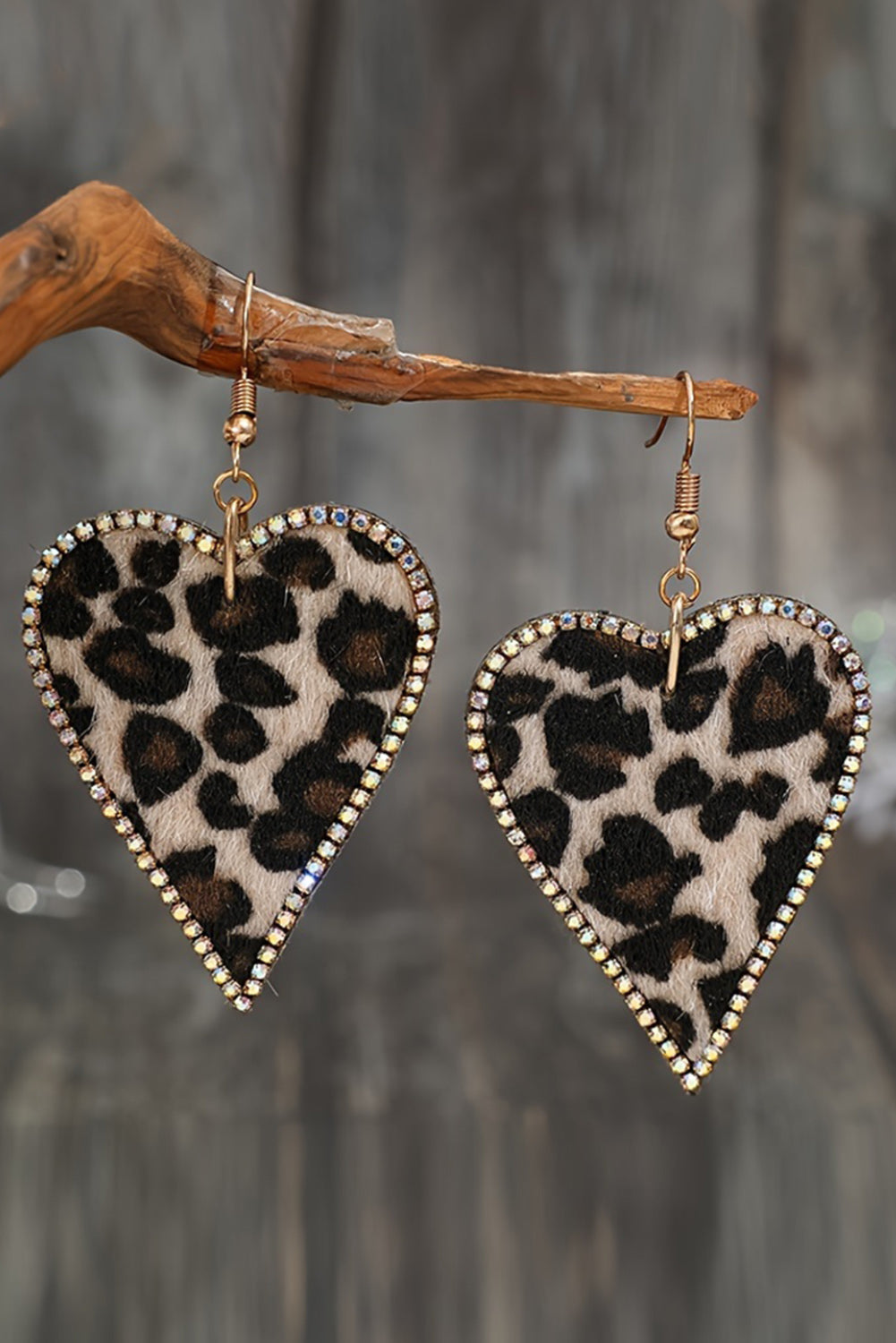 Natalie Print Heart Shape Earrings-0