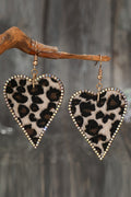 Natalie Print Heart Shape Earrings-0