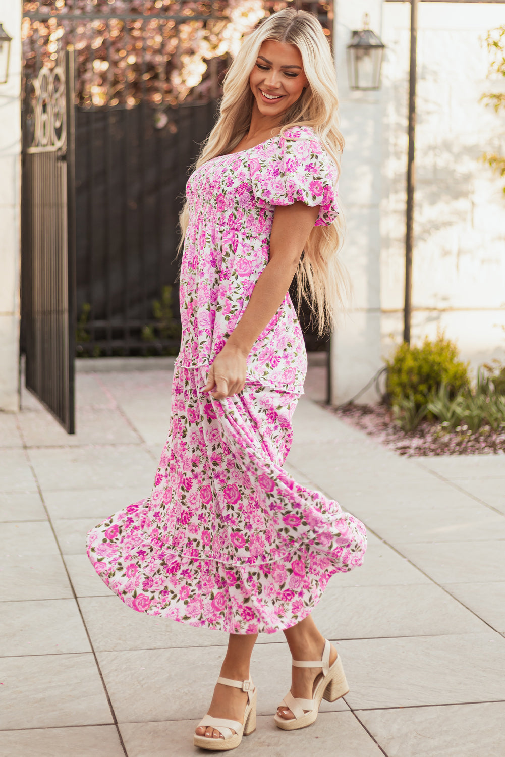 Raina Sleeve Flowy Long Dress-2