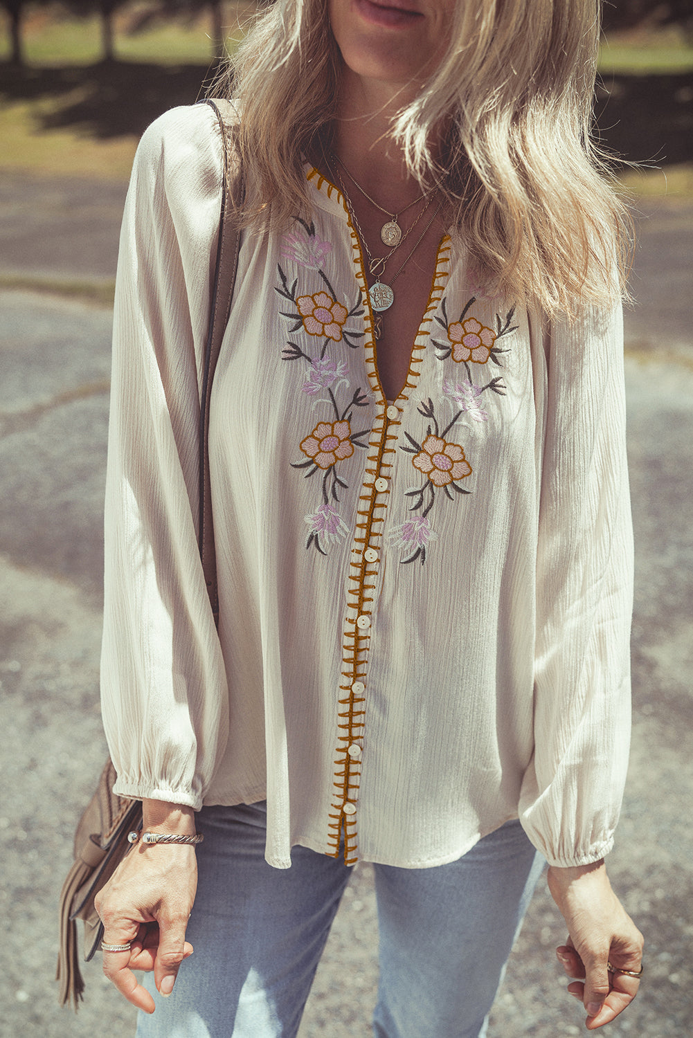June Puff Sleeve Loose Shirt-2