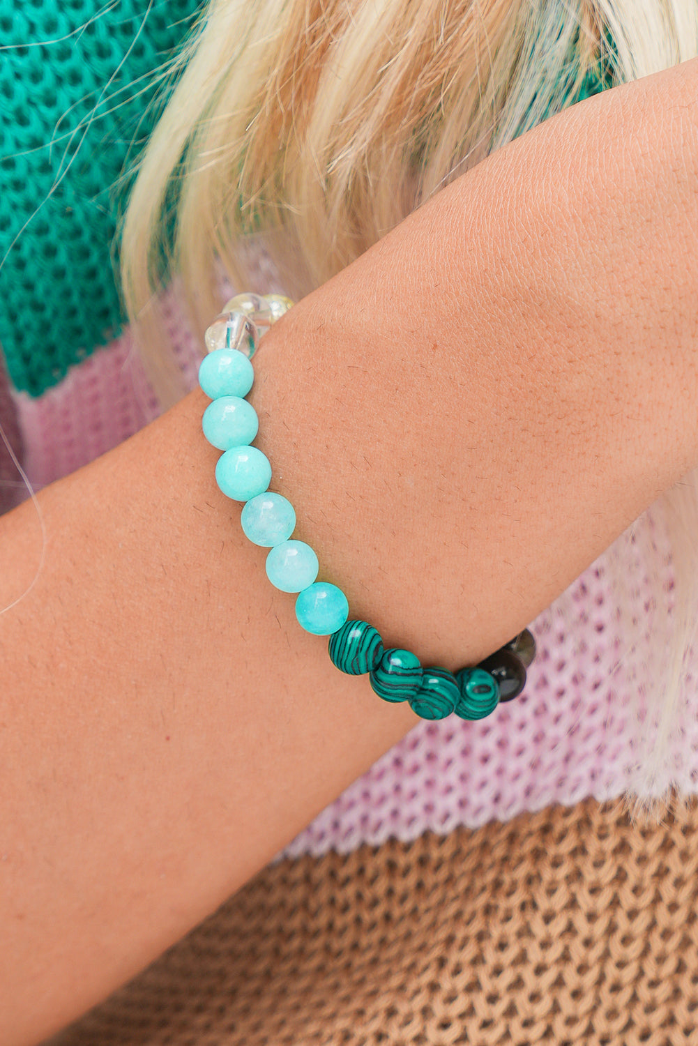 Gemma Crystal Beaded Elastic Bracelet-4