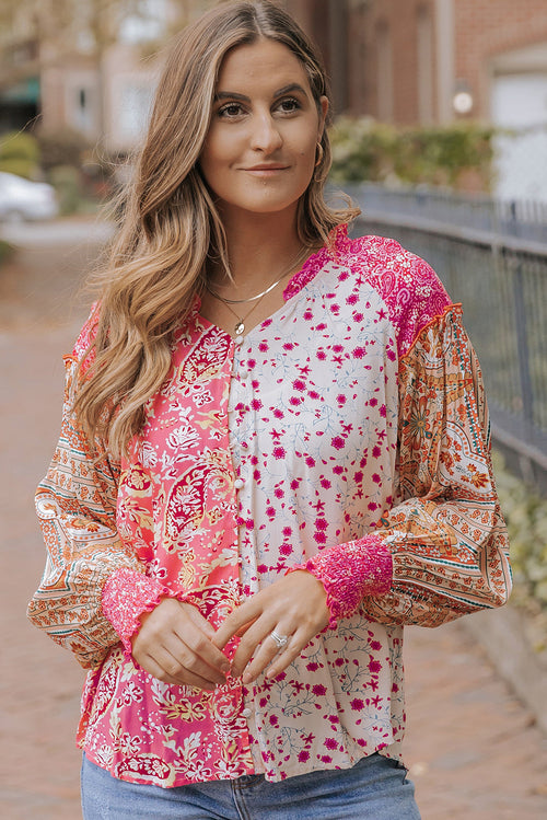 Adalee Printed Puff Sleeve Shirt-0
