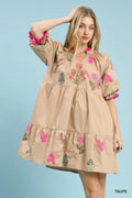 Umgee Embroidered Floral Tiered Dress-0