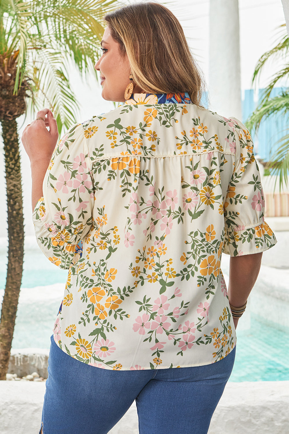 Alayna Woven Half Sleeve PLUS Blouse-1