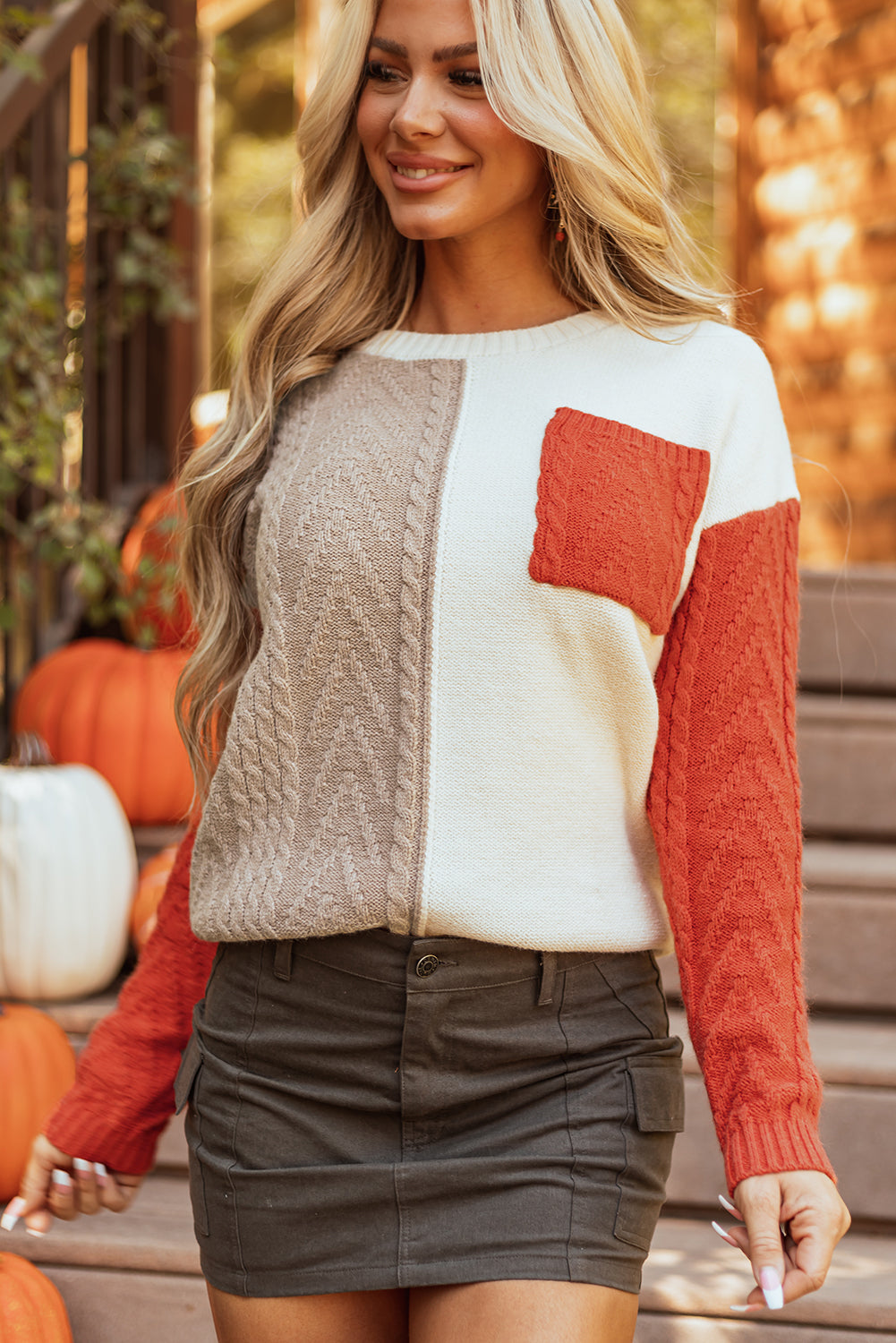 Evelyn Patched Drop Shoulder Sweater-2