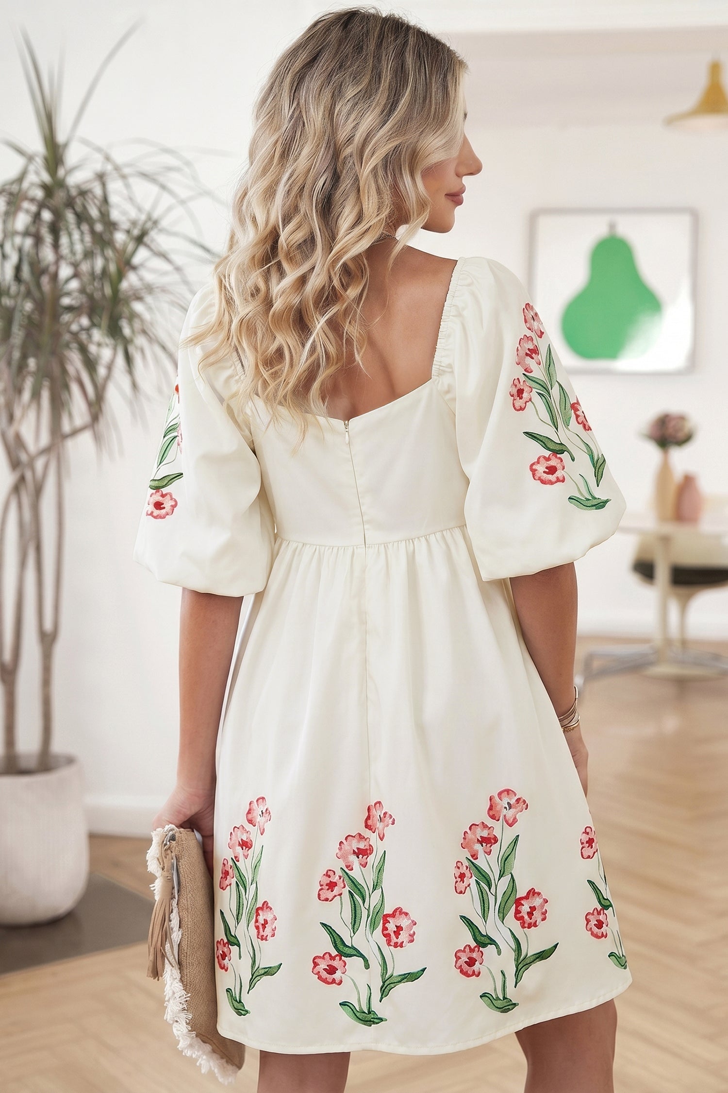 Greta Puff Sleeve Babydoll Dress-1