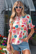 Faith Short Puff Sleeve Blouse-0