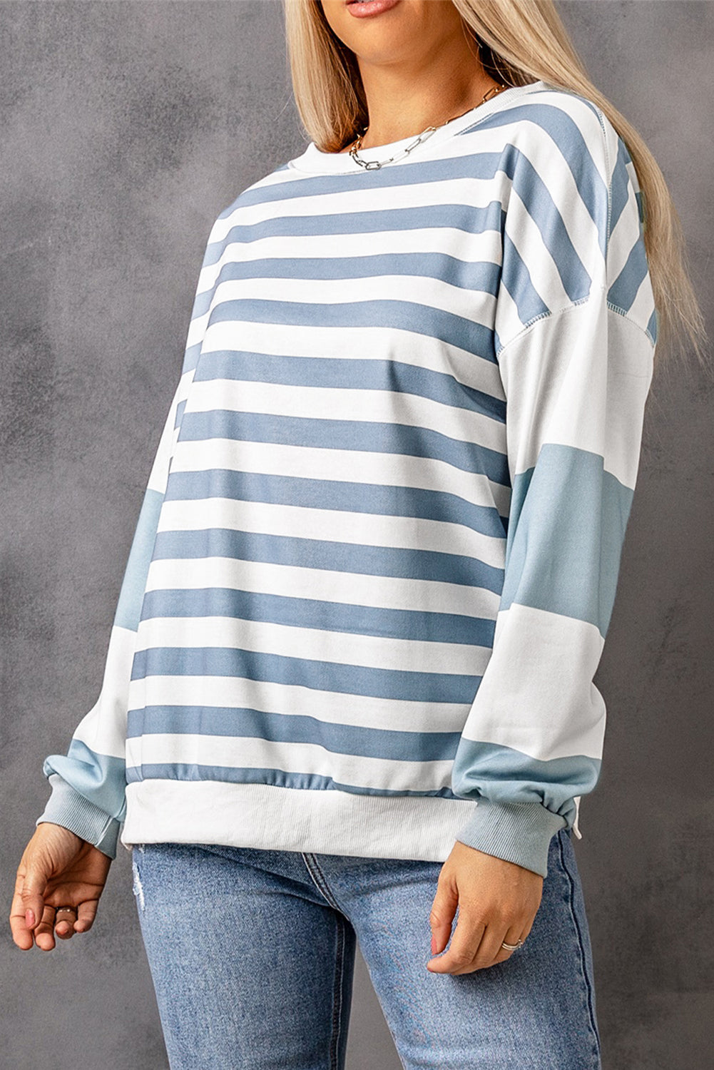 Elina Striped Pullover Sweatshirt-2