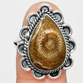 Premium Quality Flower Fossil Coral Ring size-9 R-1221 52-ER14189-0
