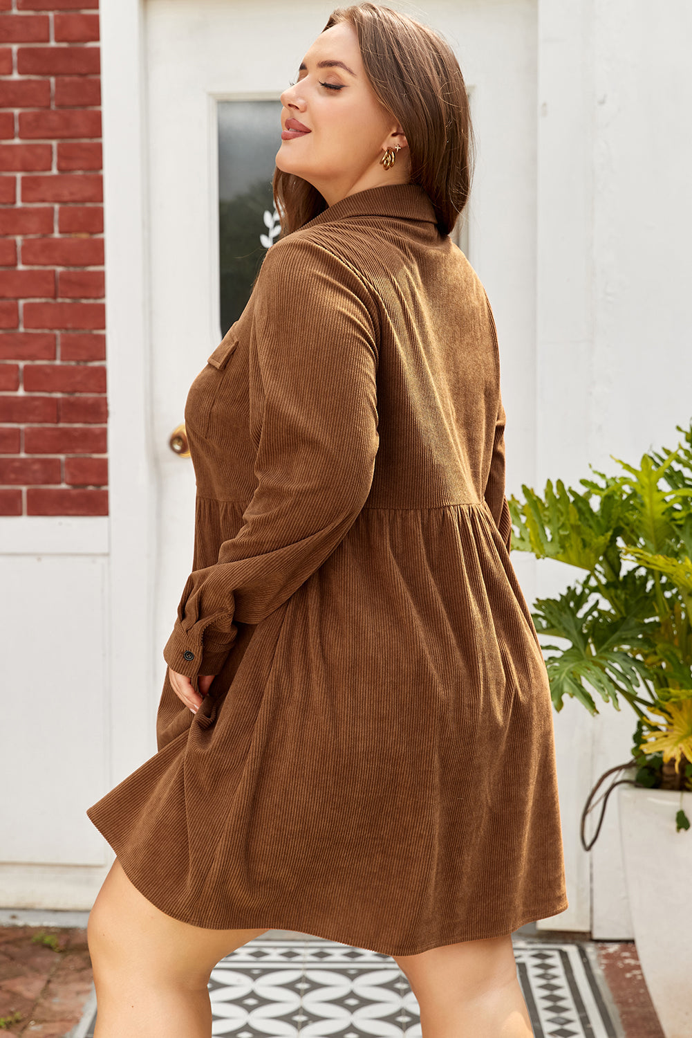 Galilea Corduroy Full Collared PLUS Shirt-1