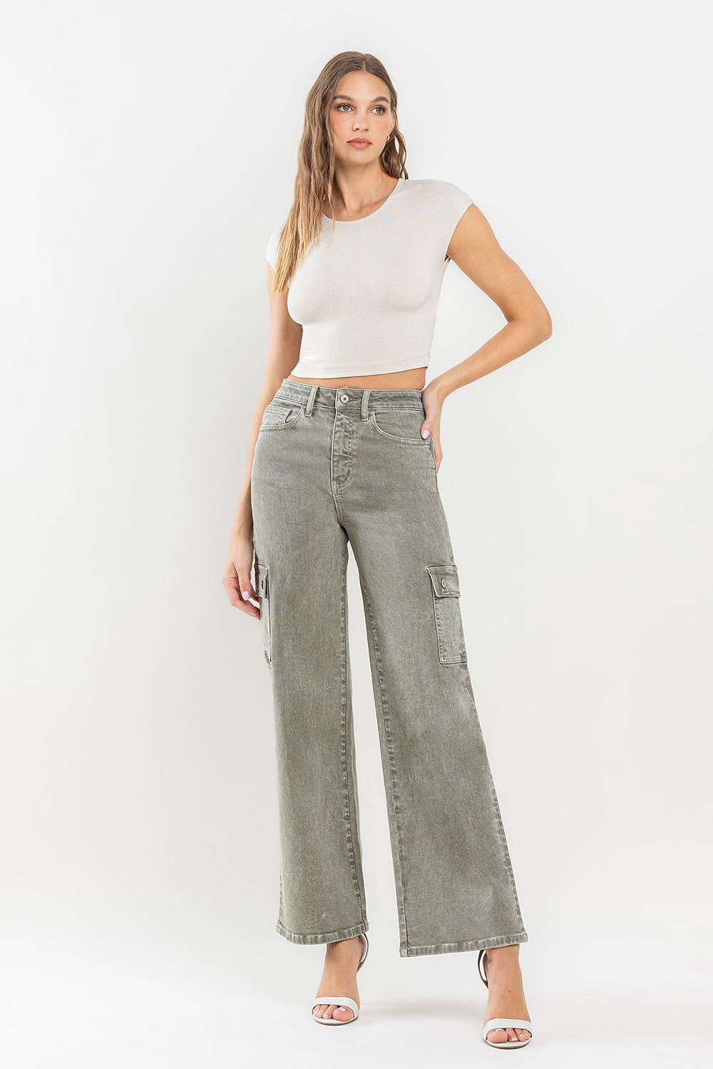 Vervet by Flying Monkey 90's Super High Rise Cargo Jeans-2