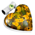Premium Heart Bamboo Jasper & Peridot Pendant P-1300 56-EP10649-0