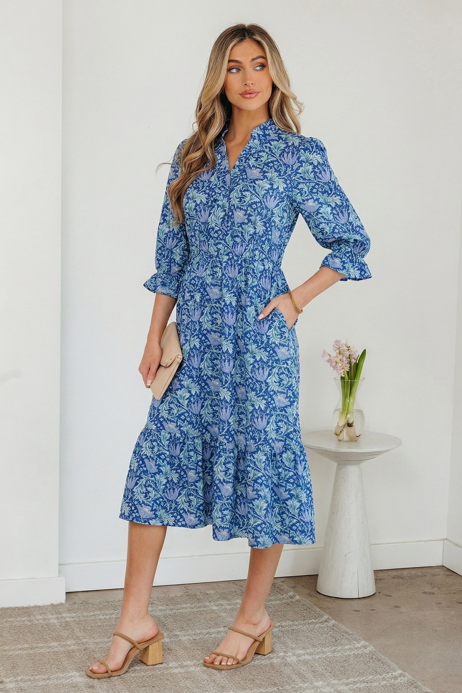 Athena Bracelet Sleeve Long Dress-2