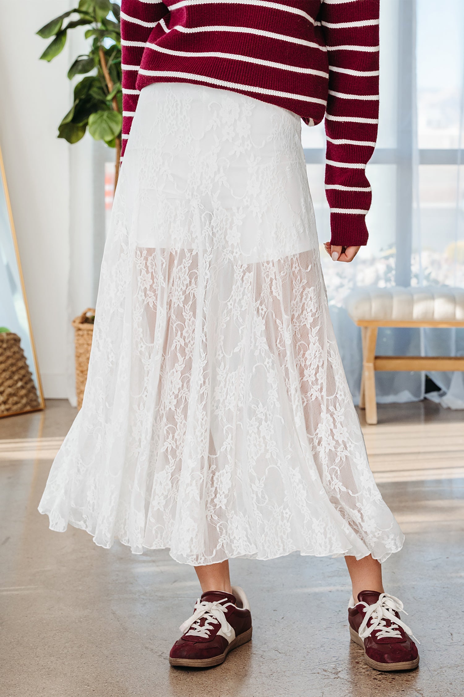 Maliyah Lace Flowy Maxi Skirt-0