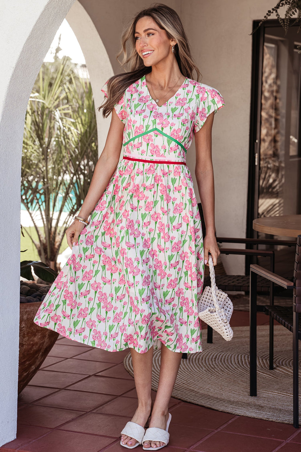 Callie Sleeve Elegant Midi Dress-0