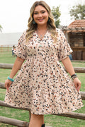 Leila Plus Size Cuffed Sleeve Empire Waist Dress-0
