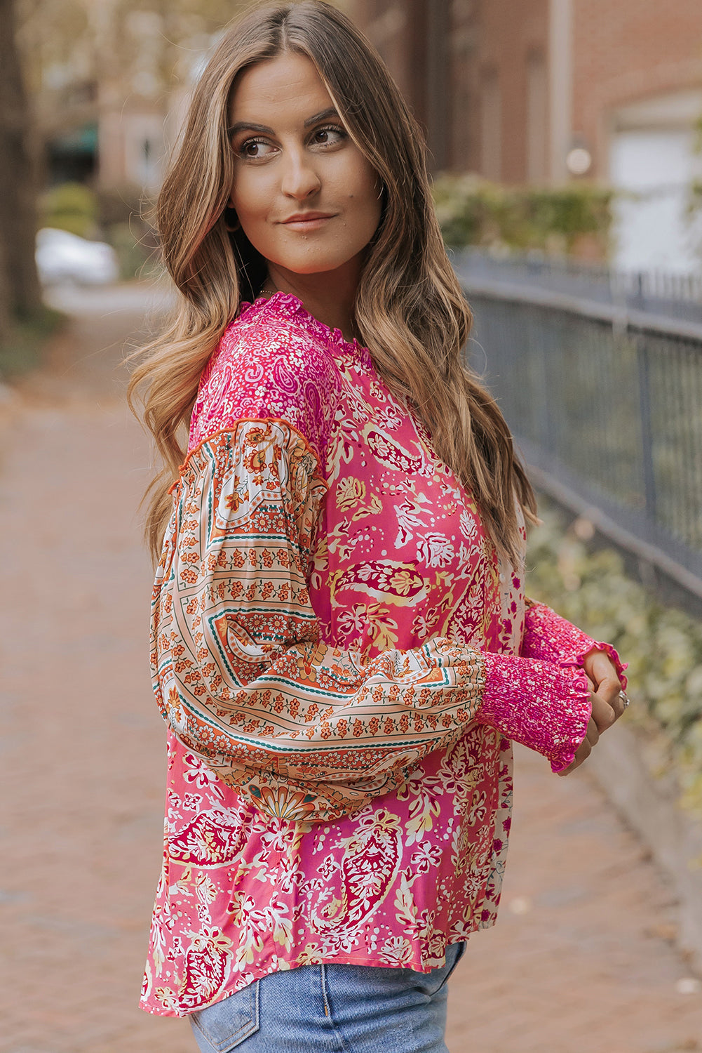 Adalee Printed Puff Sleeve Shirt-2