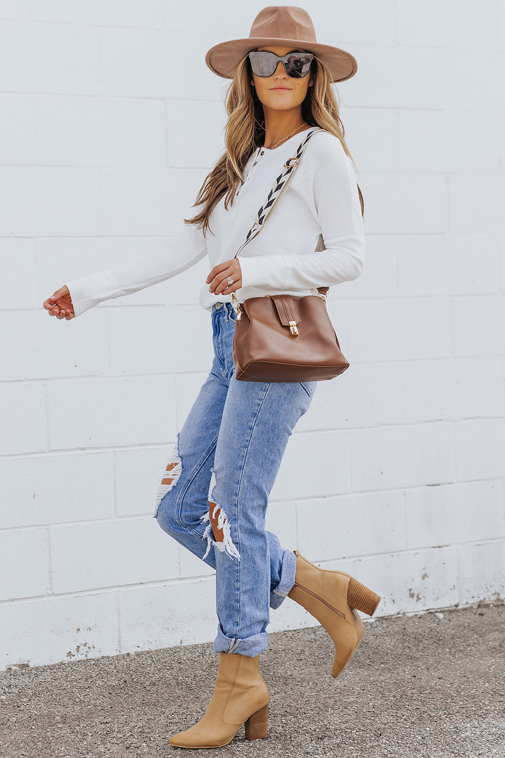 Harper Waffle Knit Henley Top-2