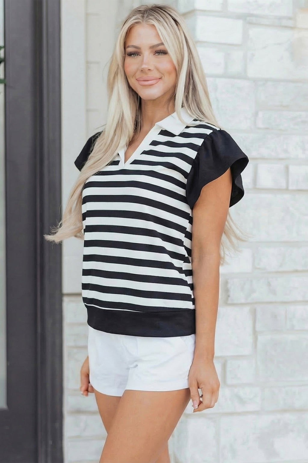 Lilith Ruffled Short Sleeve Blouse-2