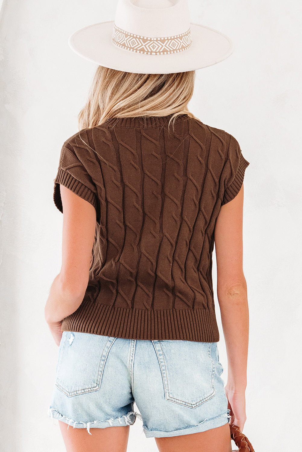 Lyrajira Texture Short Sleeve Sweater-1