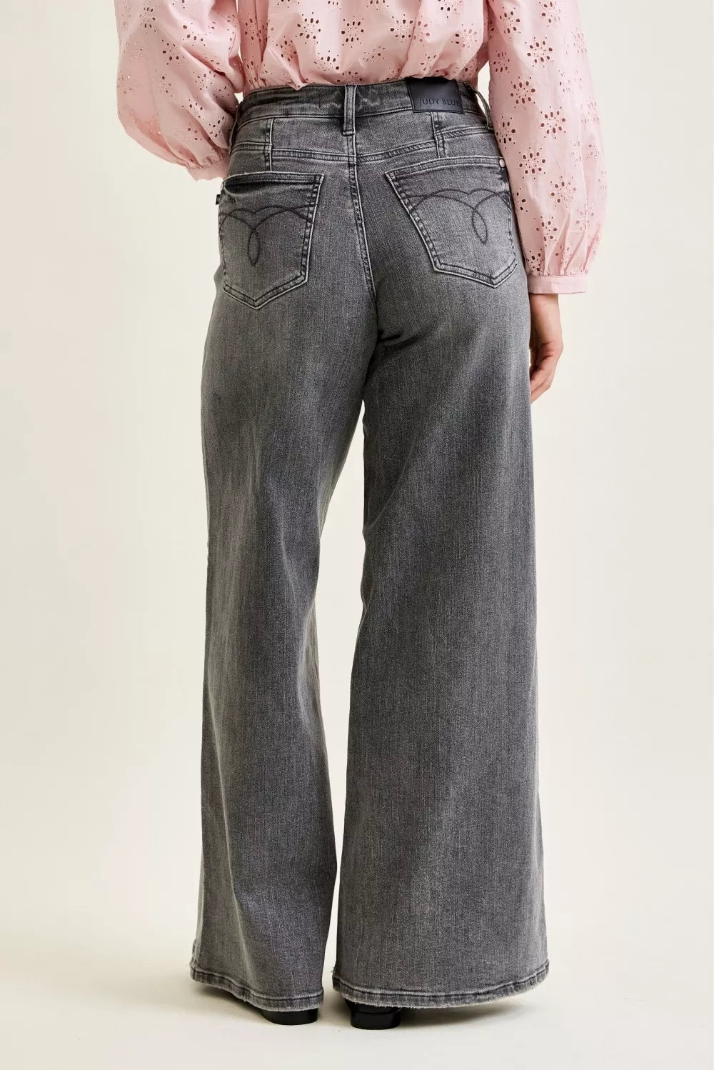 Judy Blue Mid Rise Palazzo Split Back Yoke-4