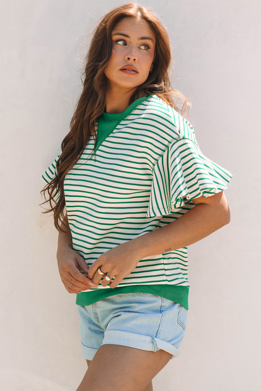 Sol Ruffle Short Sleeve Top-1
