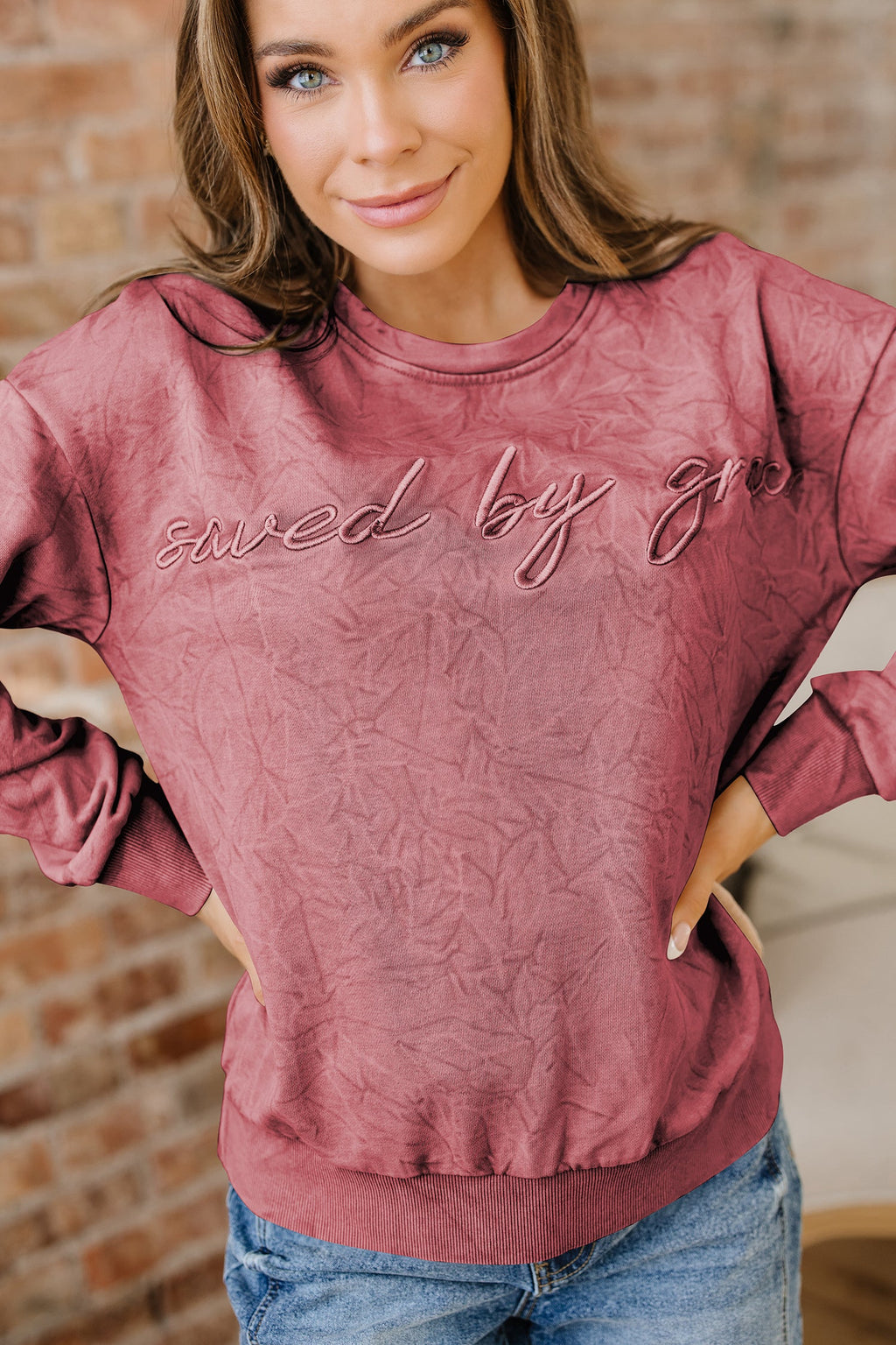 Kaia Mineral Wash Loose Sweatshirt-0