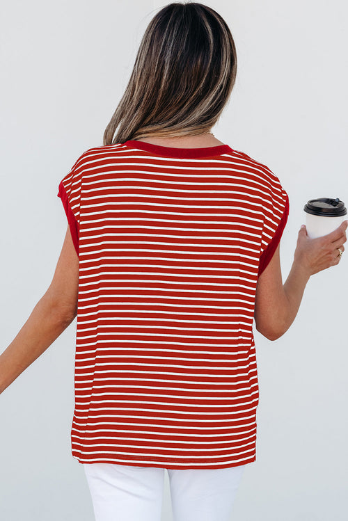 Annika Stripe Round Neck Tank Top-1