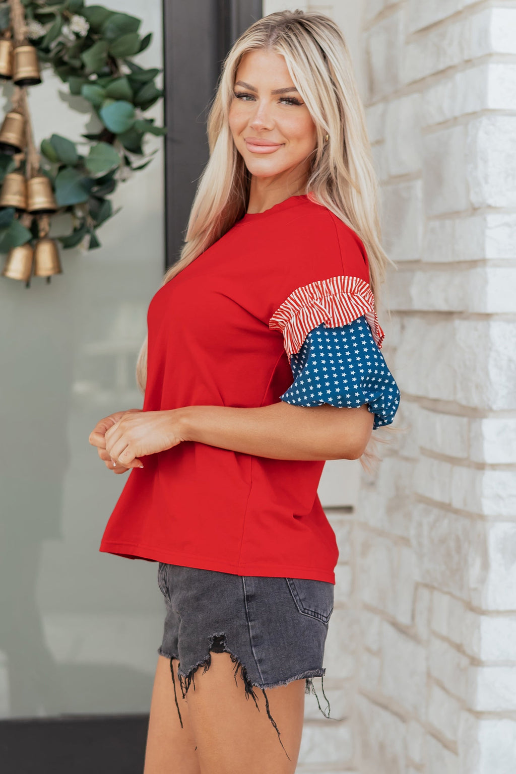 Aspyn Short Puff Sleeve Top-2