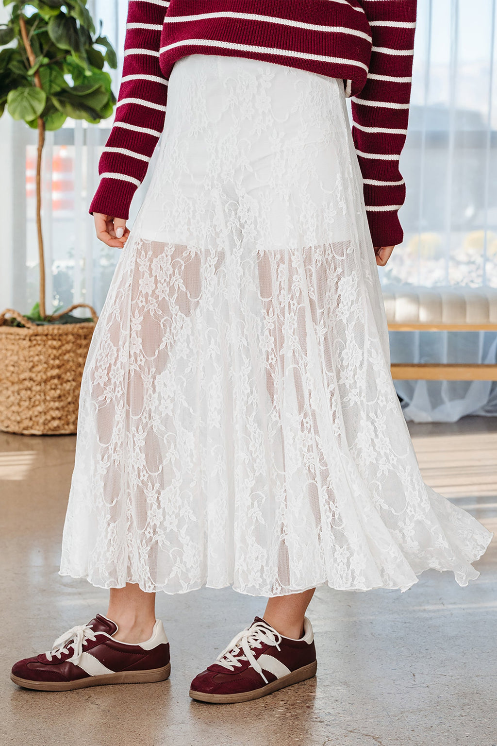 Maliyah Lace Flowy Maxi Skirt-3