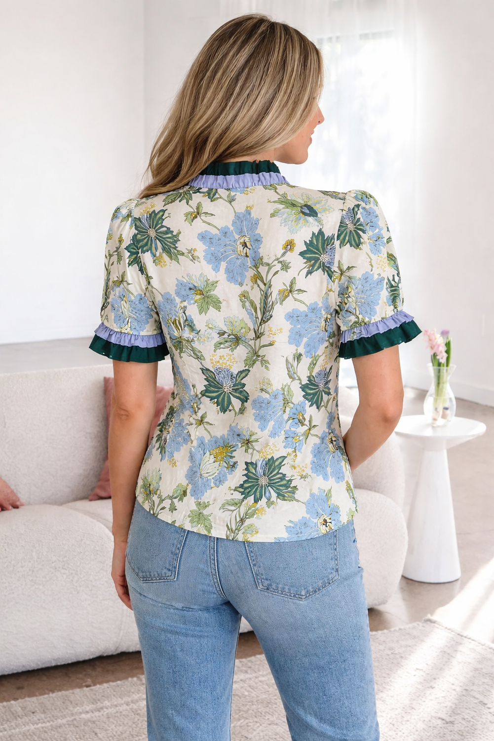 Mila Trim Short Sleeve Blouse-1