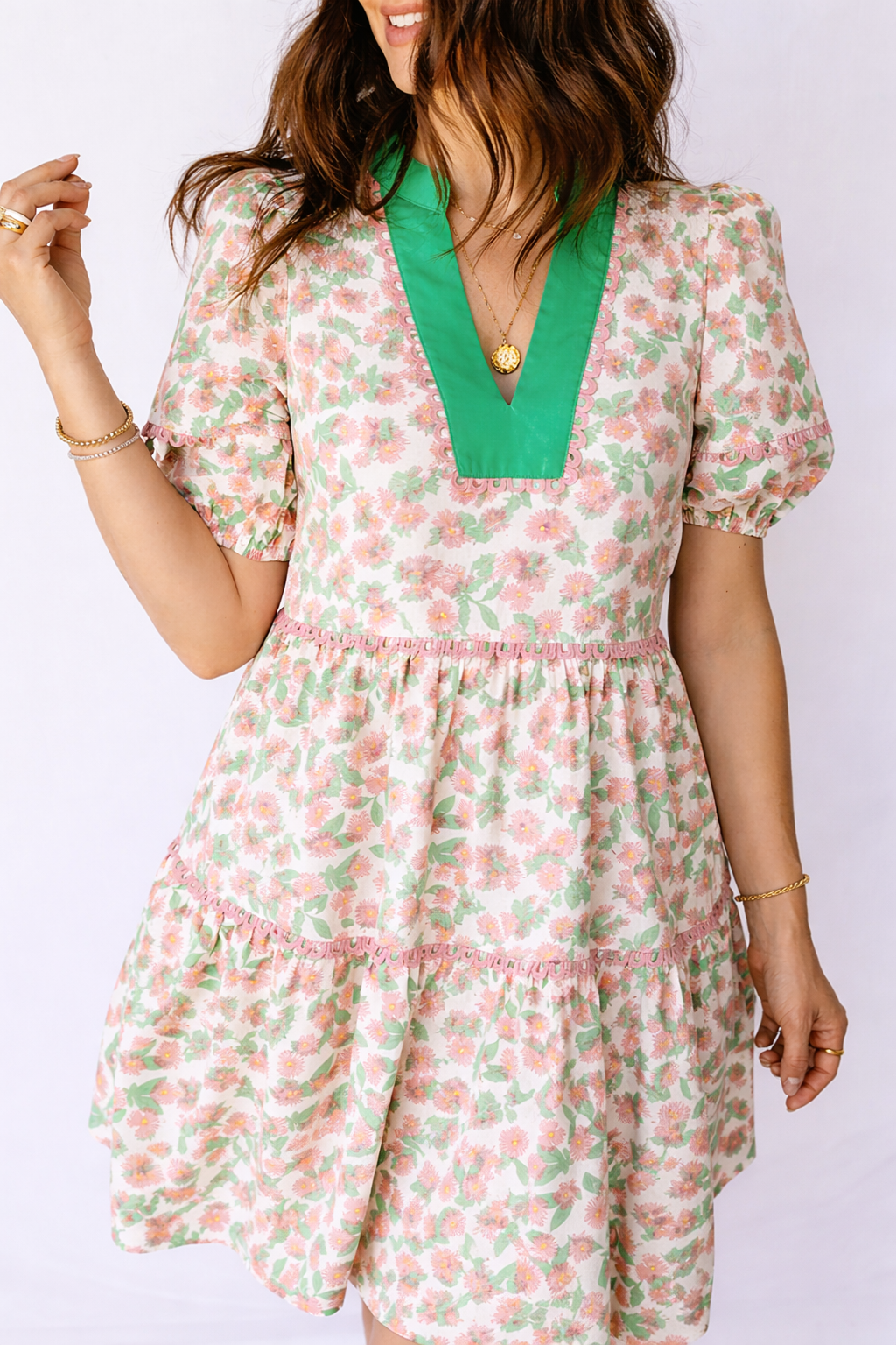 Rachel Short Puff Sleeve Dress-3