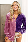 BiBi Contrast Button Up Long Sleeve Shirt-0