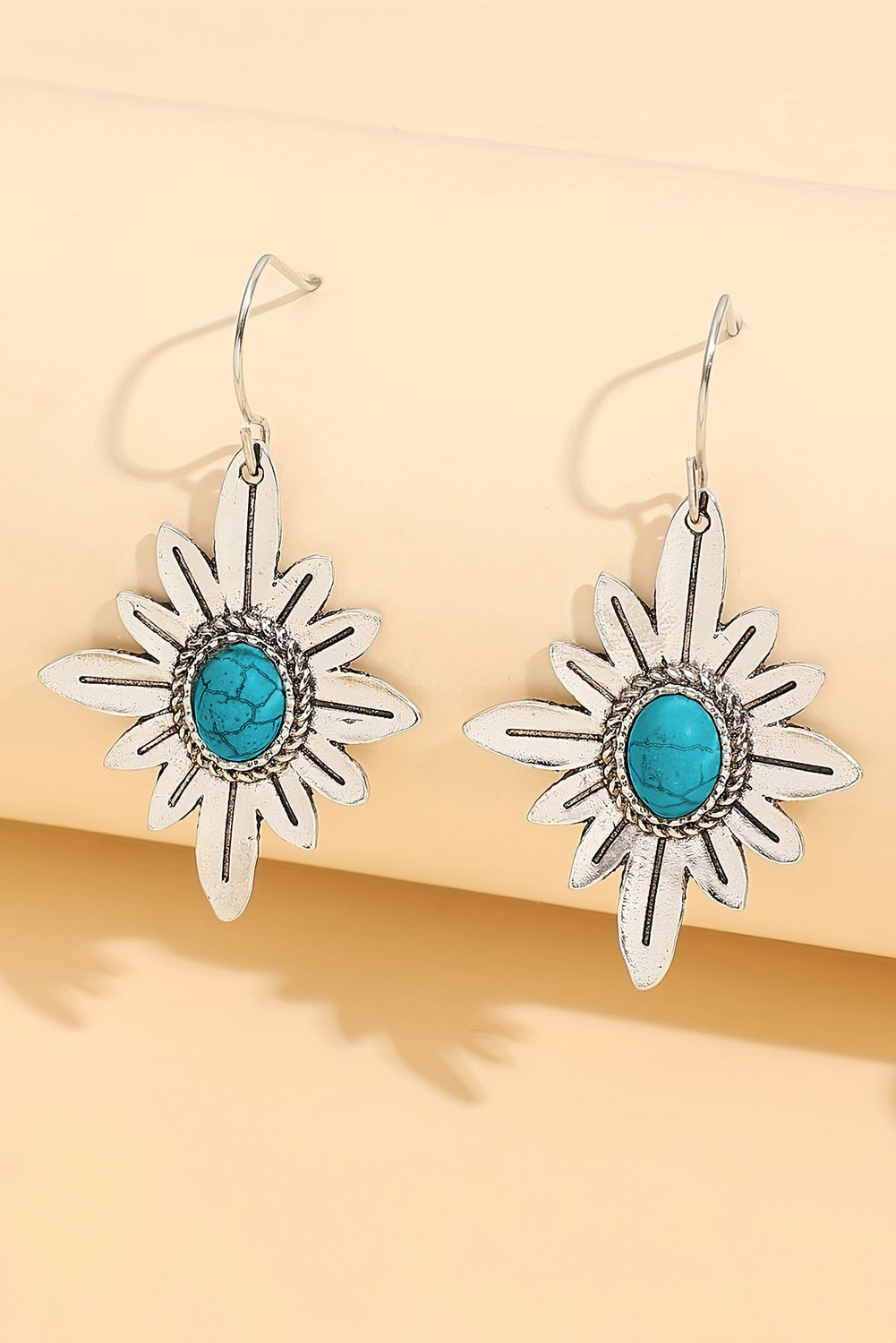 Kahlani Flower Shape Hook Earrings-4