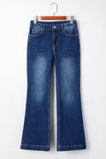 Samantha Western Stitch Patched Pocket Bootcut Jeans-0