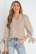 Blair Tied Cuffs Seersucker Blouse-0