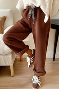 Amaris Elastic Waist Solid Pants-0