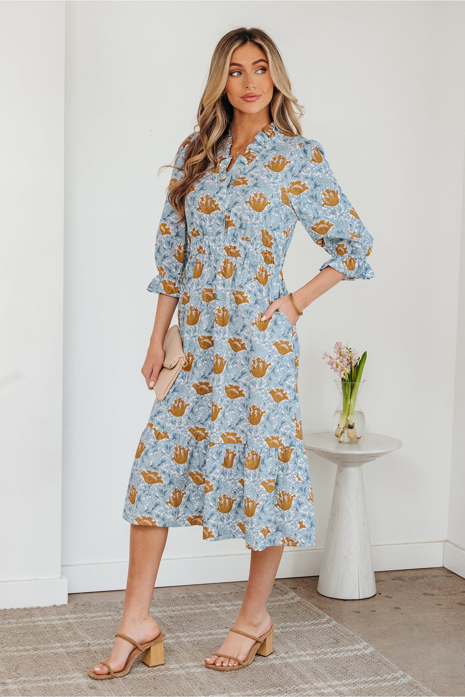 Rosalee Bracelet Sleeve Long Dress-2