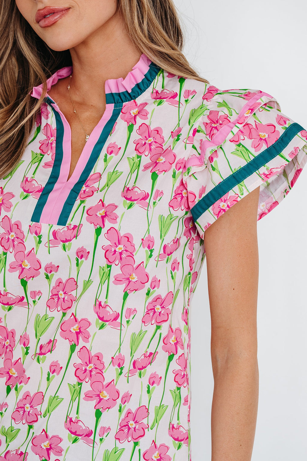 Elyse Ruffled Short Sleeve Blouse-4