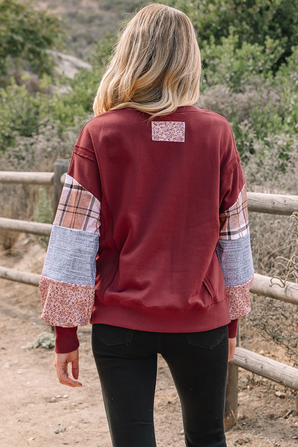 Hollihanna Sleeve Raw Seam Sweatshirt-1