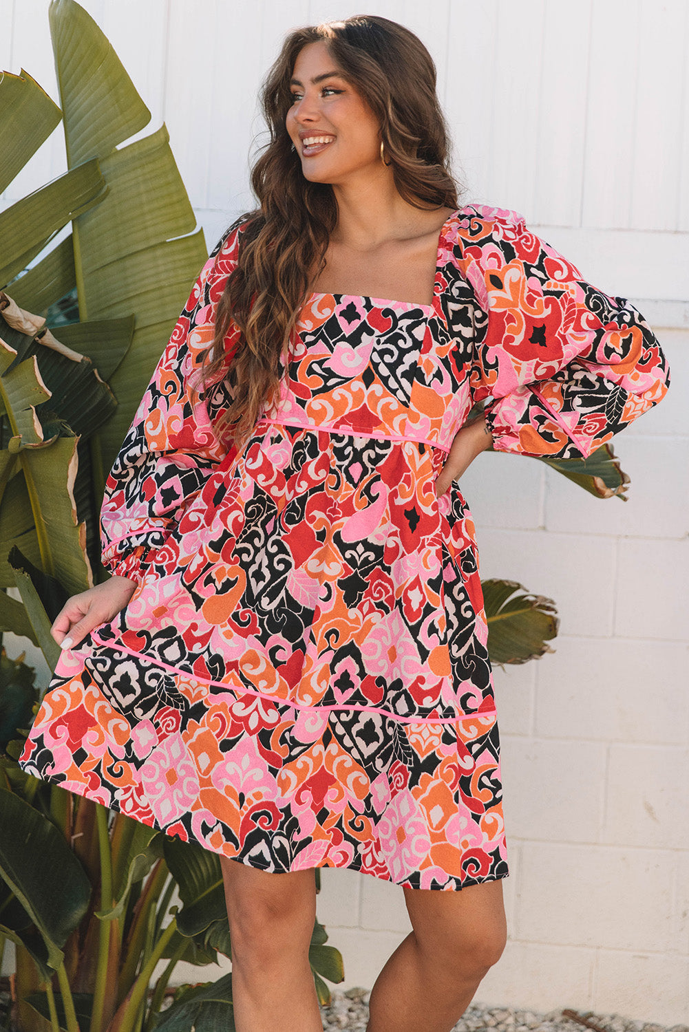 Nicole Puff Sleeve Mini Dress-3