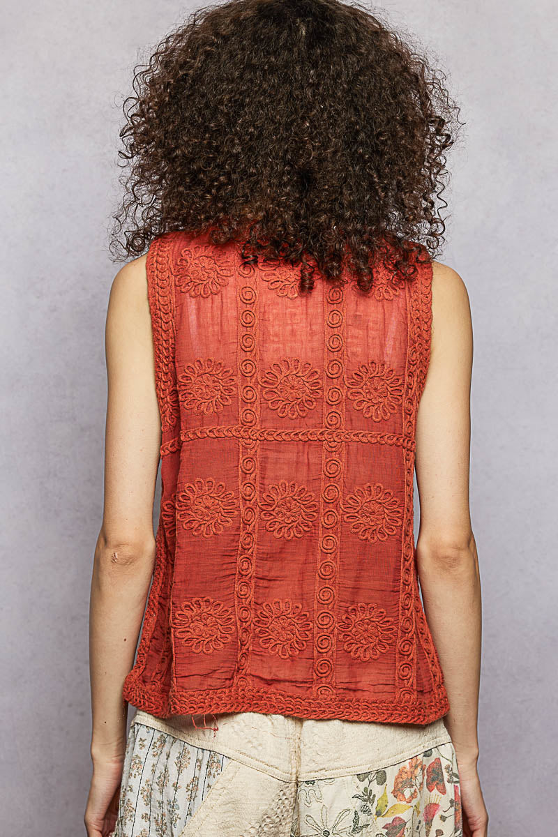POL Button Down V-Neck Sweater Vest-3