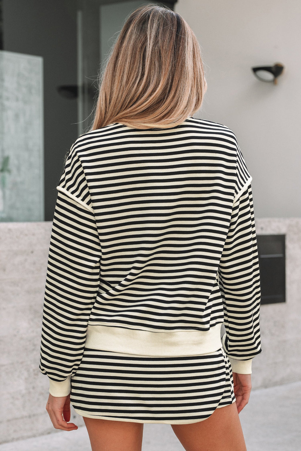 Jessica Drop Shoulder Pullover Top & Skirt Set-1