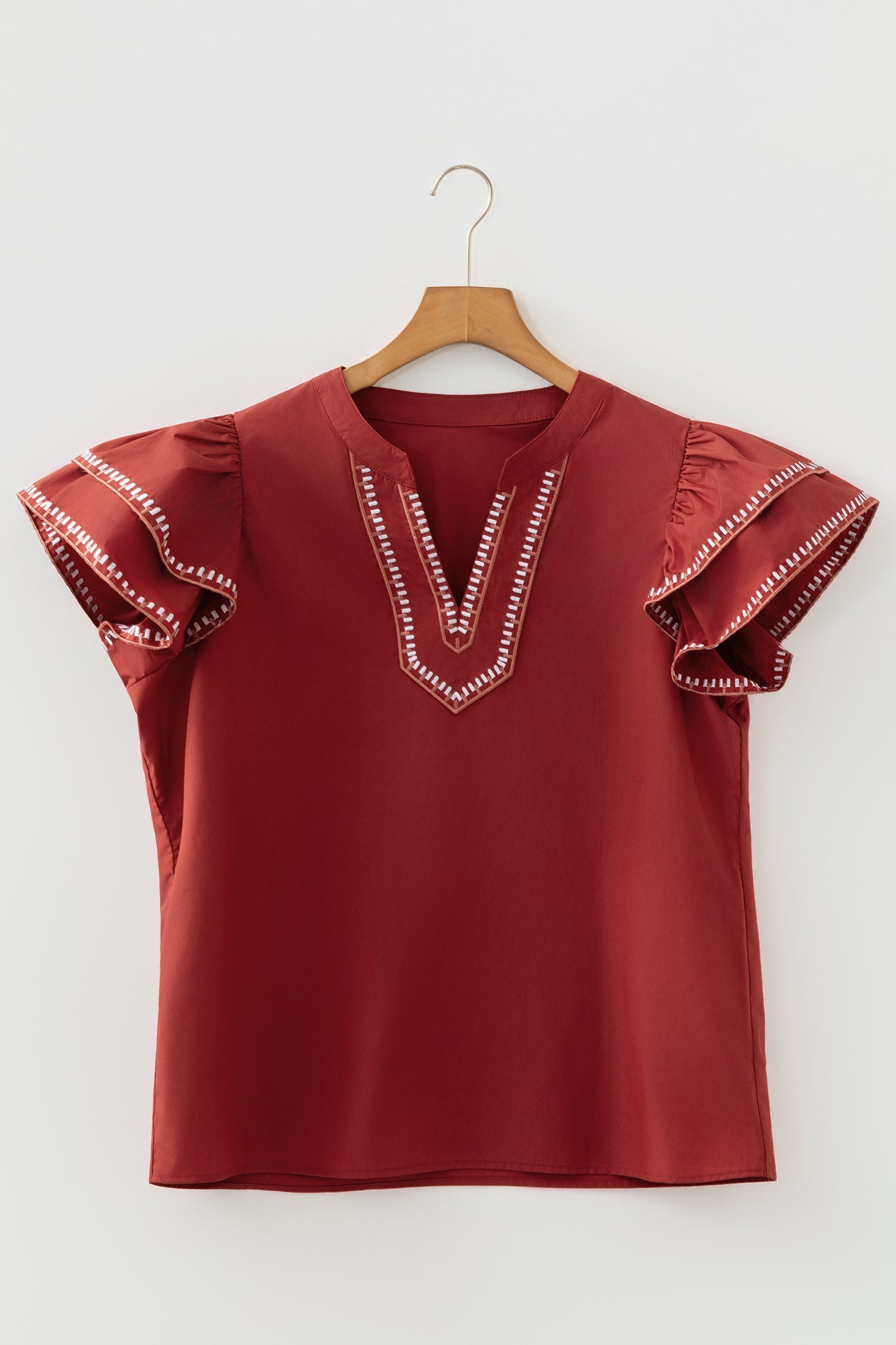 Andie Trim Flutter Sleeve Blouse-1