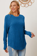 Basic Bae Full Size Ribbed Thumbhole Sleeve T-Shirt-0