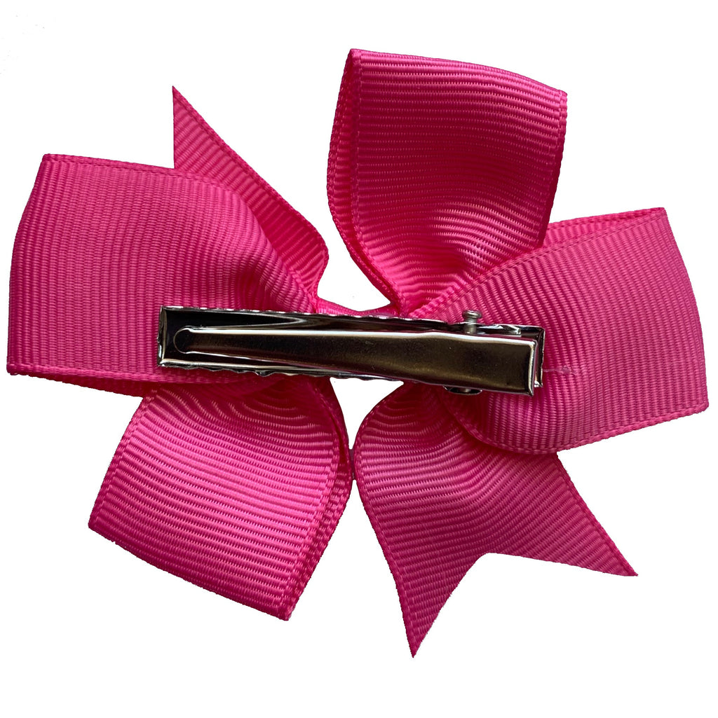 Set of 3- Black 4" Ribbon Bow Clips-2