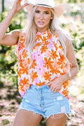 Alison Ruffled Sleeve Smocked Floral Top-4