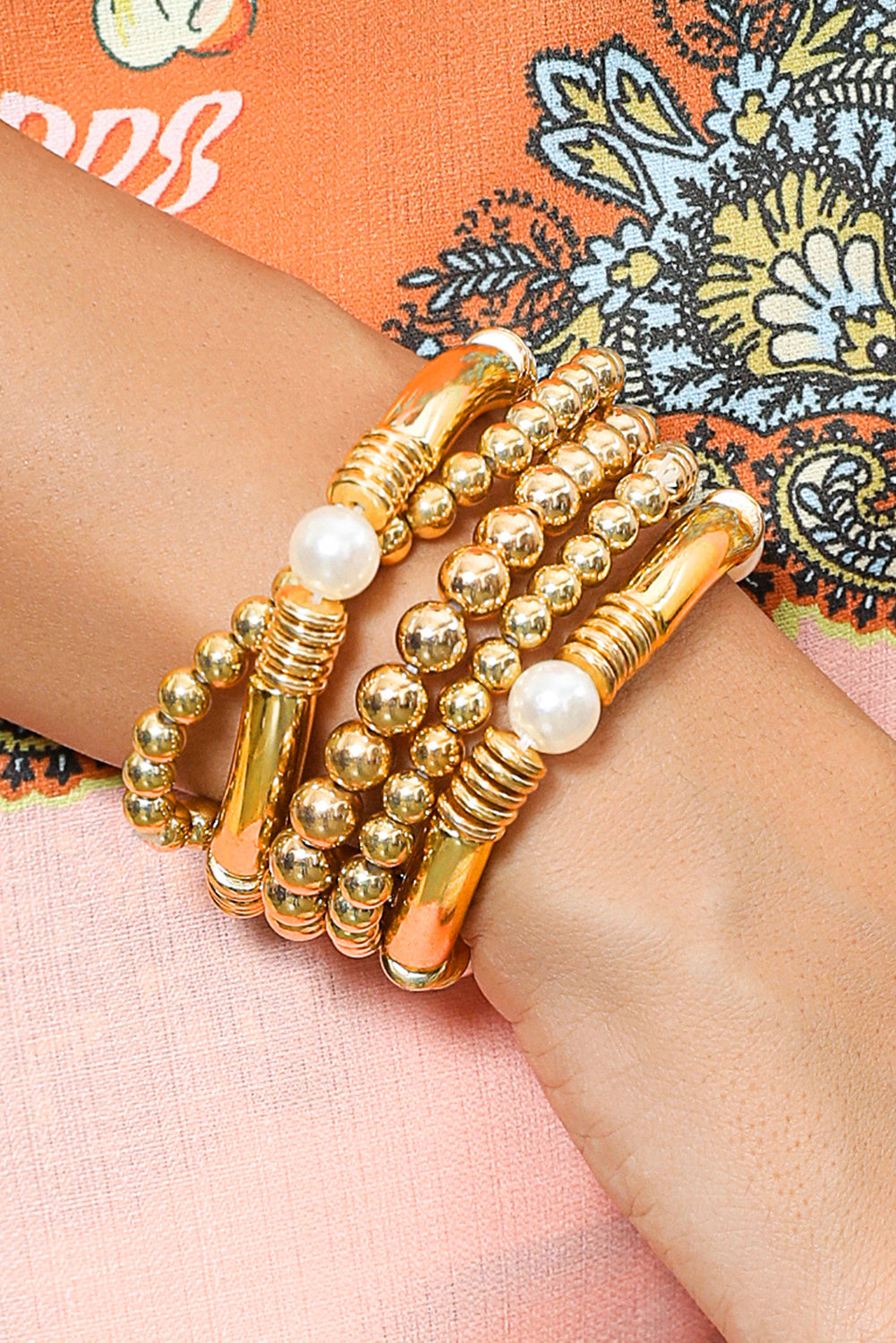 Zoe Plated Beaded Bracelet Set-3