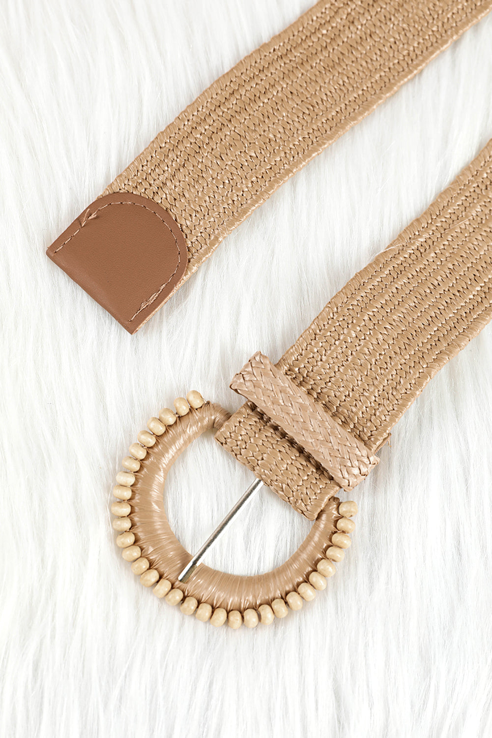 Kylie Beaded Straw Woven Belt-4